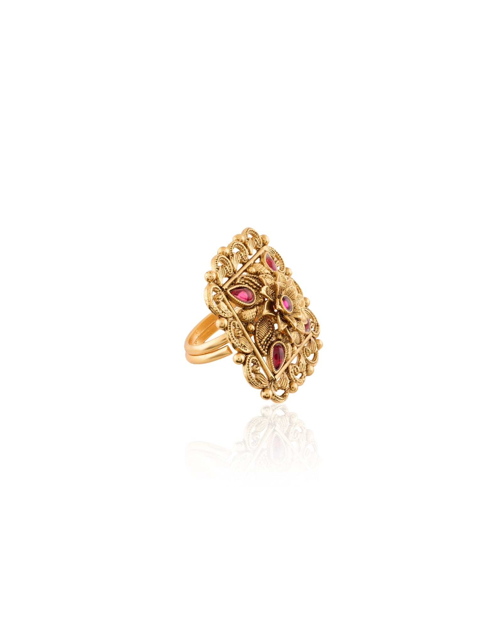 Gold Temple Statement Ring