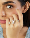 Zircon Two Finger Statement Ring