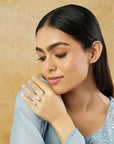 Zircon Two Finger Statement Ring