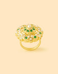 Emerald Jadau Gold Statement Ring