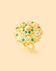 Emerald Jadau Gold Statement Ring