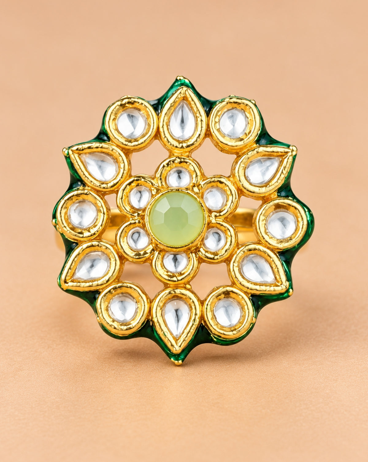 Floral Kundan Ring