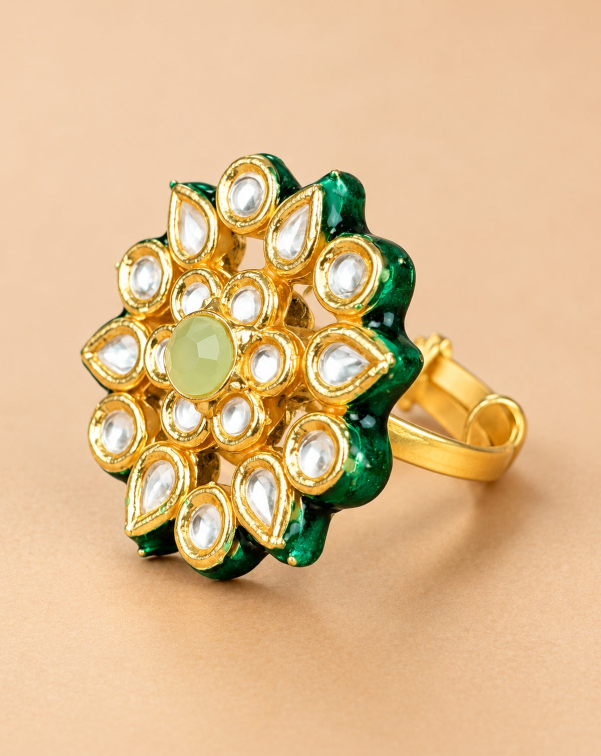 Floral Kundan Ring