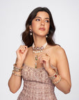 Kundan Polki Pink Gold Bangle