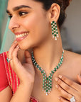 Emerald Zirconia Y Necklace Set