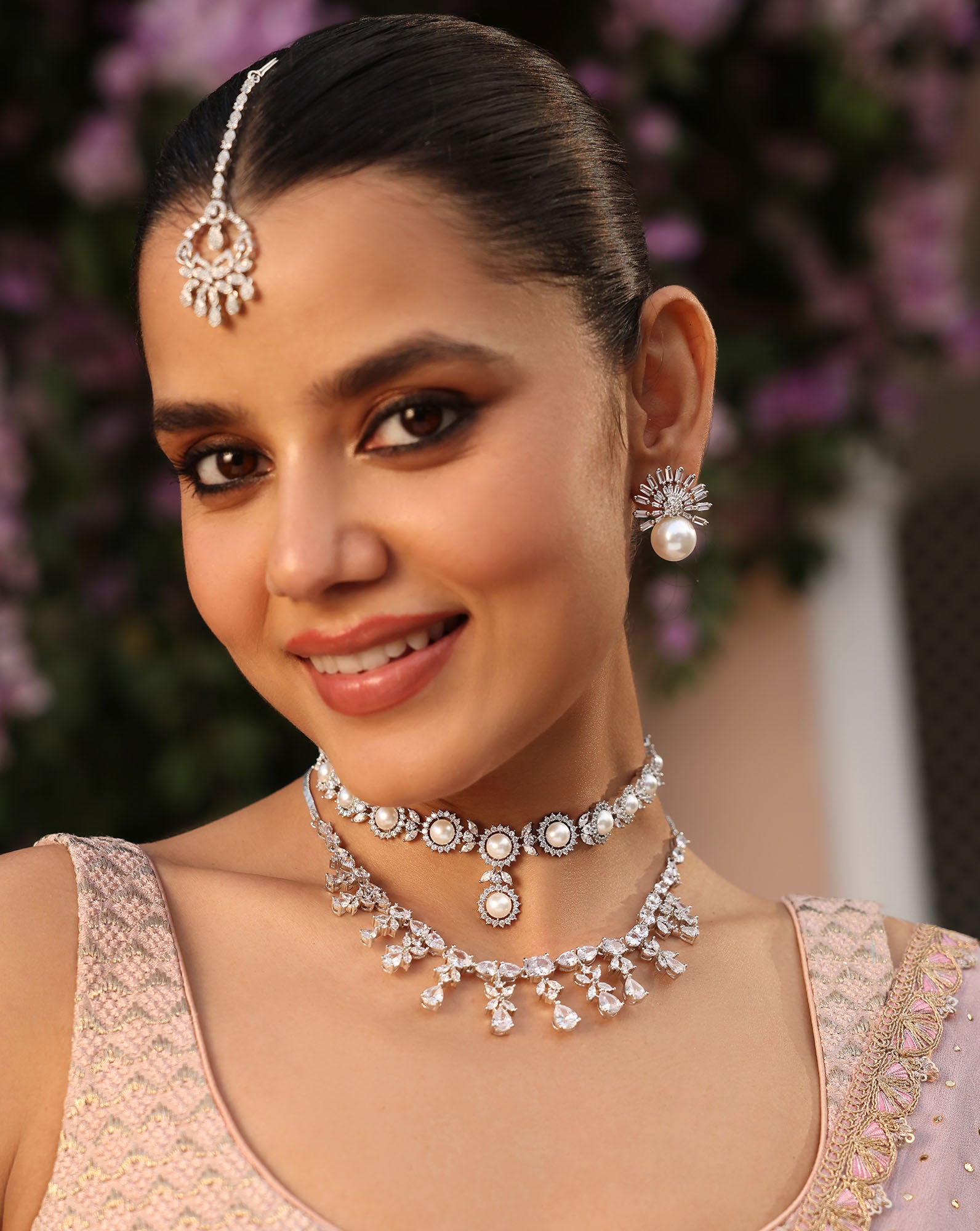 Short Zircon Necklace Set