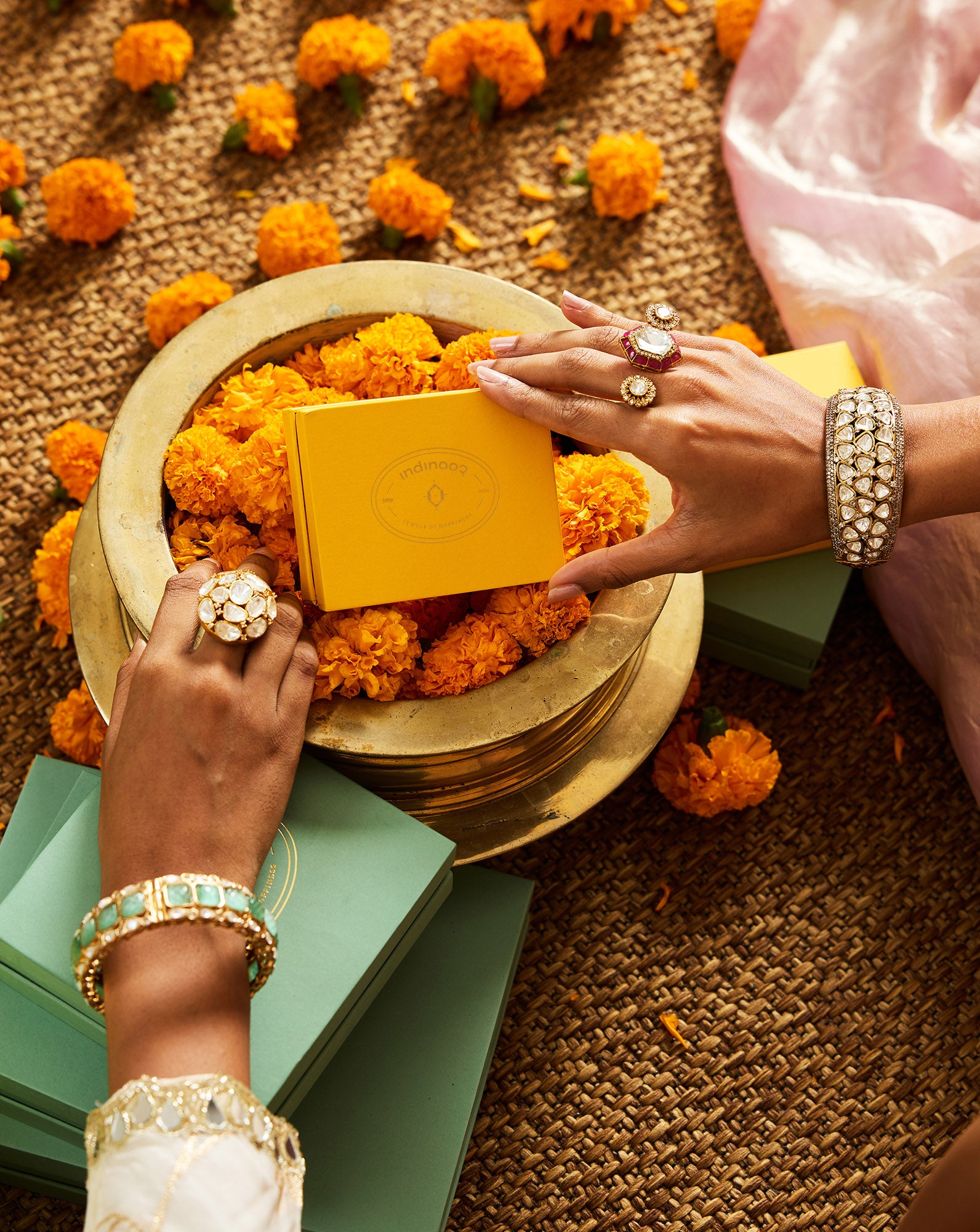 Heera Panna Cuff Bracelet