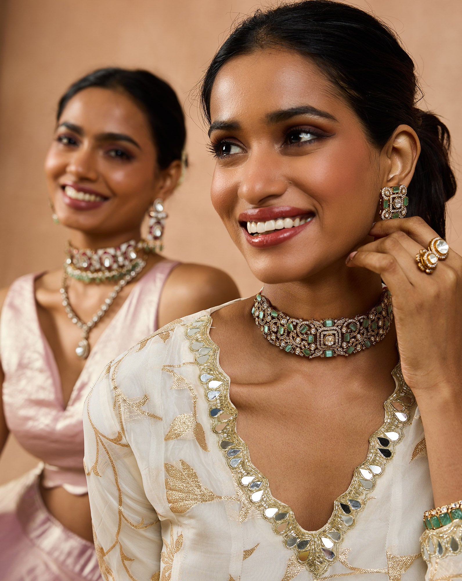 Manik Panna Choker Necklace Set