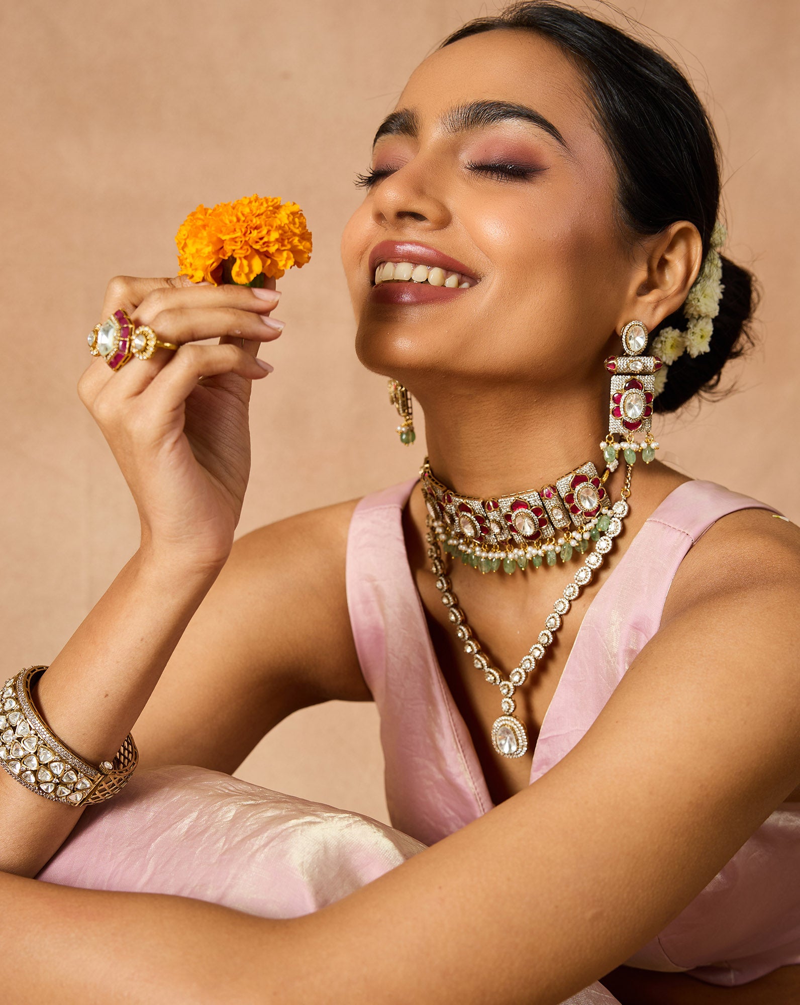 Kundan Necklace and Earrings Set