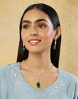 Emerald Zircon Gold Necklace Set