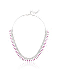 Ruby Zircon Silver Necklace Set