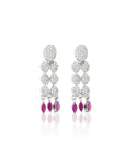 Ruby Zircon Silver Necklace Set