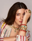 Kundan Gold Minimal Bangle Bracelet